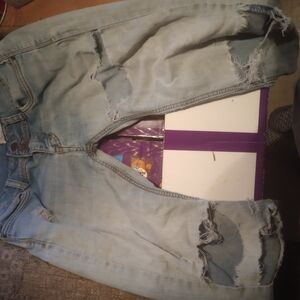 Women's Distressed Light Blue Jeans